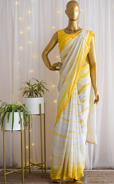 Tulsi Fab organza Saree with Mirror Work Blouse